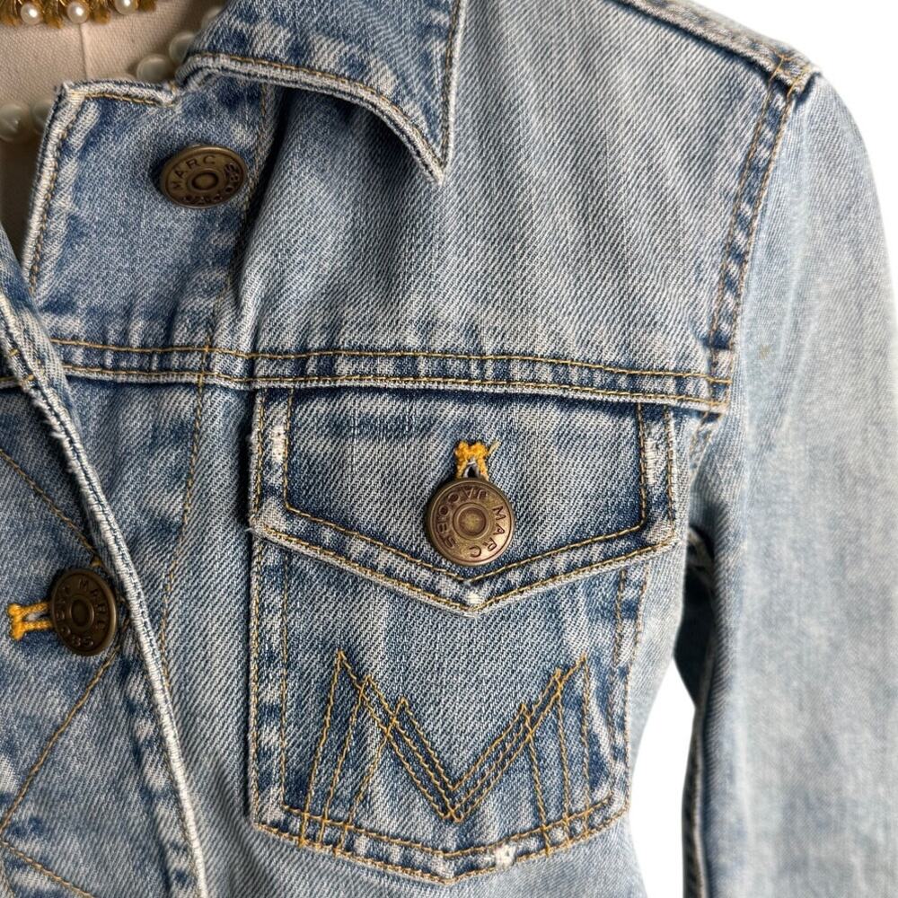 Marc Jacobs Y2K vintage designer shrunken denim jean jacket light wash size XS - Picture 2 of 8